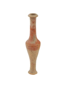 ANCIENT HELLENISTIC PERIOD PAINTED TERRACOTTA FLASK