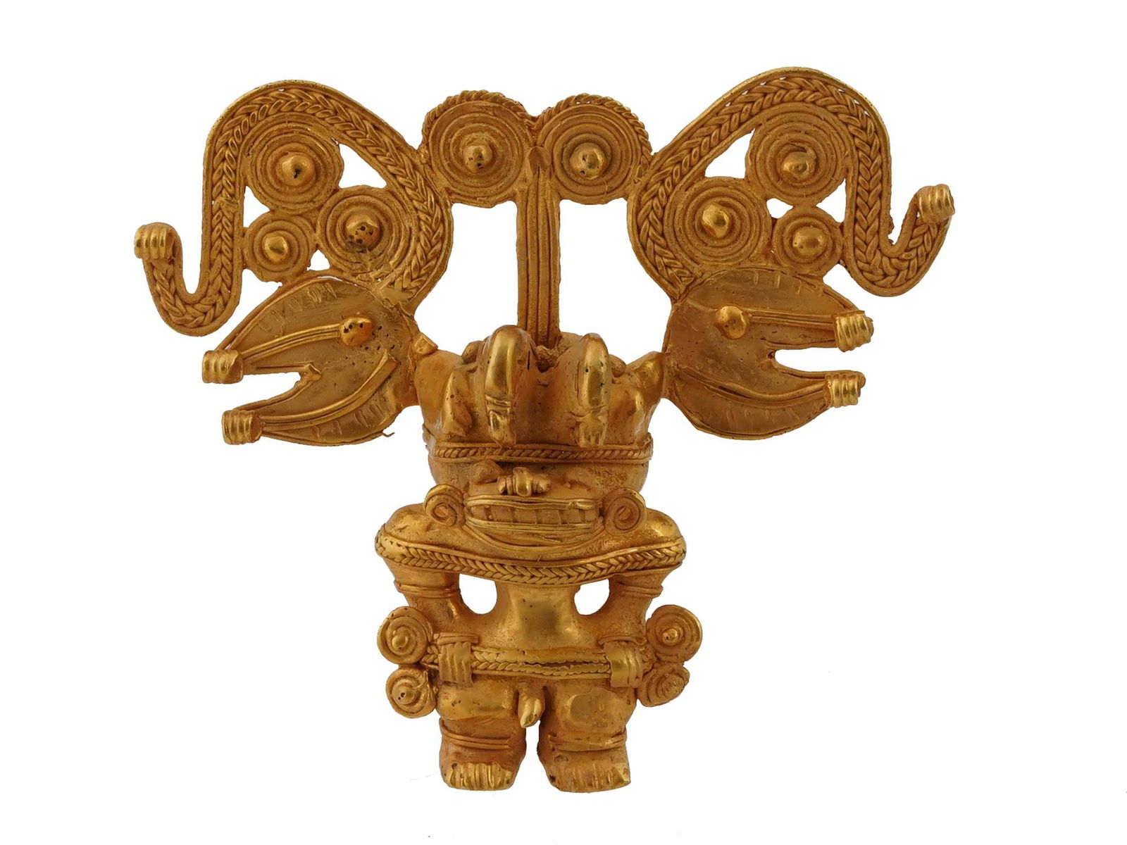 PRE COLUMBIAN TAIRONA TUMBAGA STYLE SHAMAN RITUAL FIGURE (1 of 6)