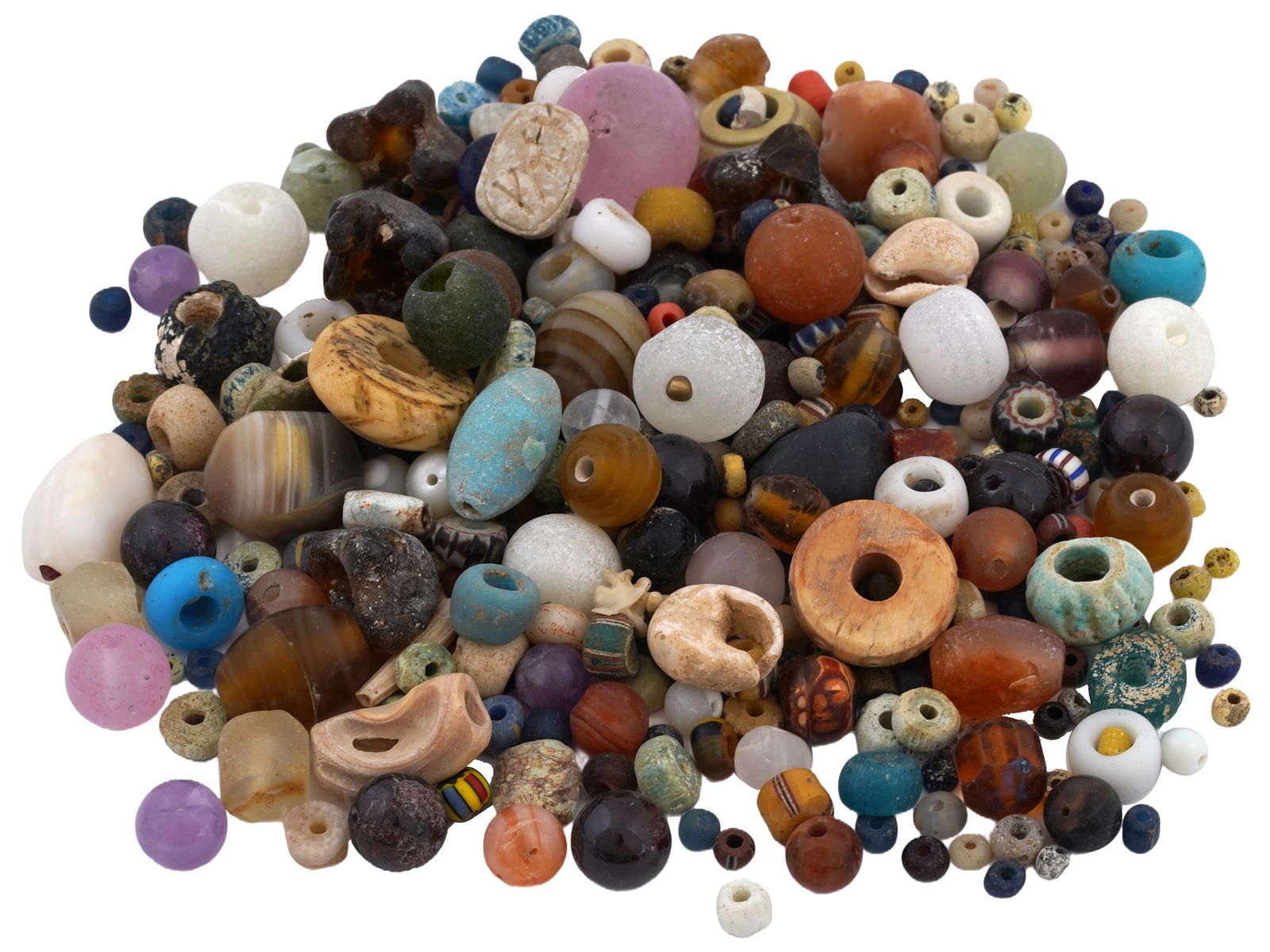 ANCIENT AMETHYST CORNELIAN AGATE GARNET GLASS BEADS (1 of 8)