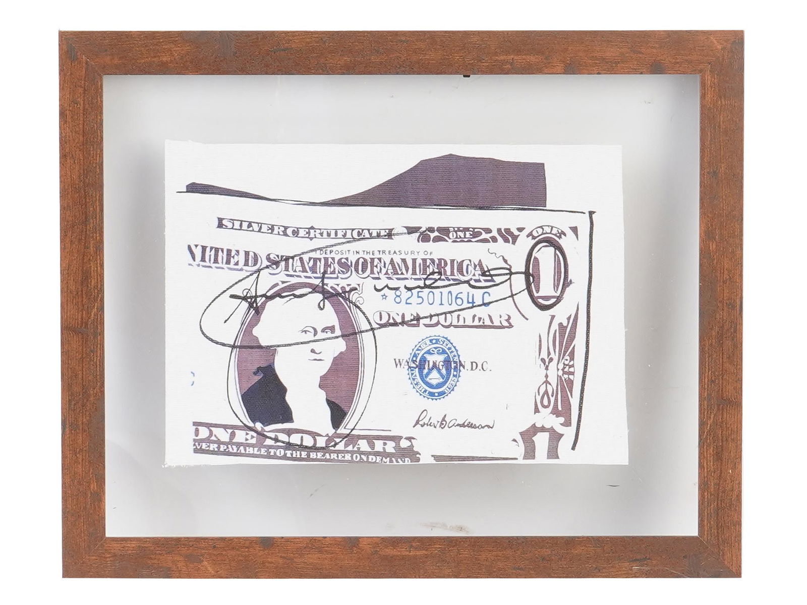 ONE DOLLAR BILL PRINT ON CANVAS SIGNED ANDY WARHOL (1 of 5)