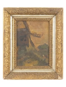 EUROPEAN SCHOOL RURAL SCENE OIL PAINTING FRAMED