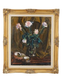 RUSSIAN OIL PAINTING BY IGOR RADOMAN ROSES 1989