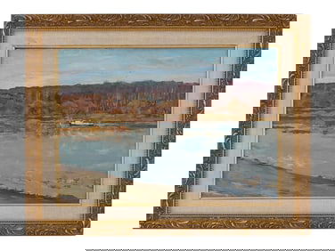 RUSSIAN OIL LANDSCAPE PAINTING BY VLADIMIR GORSKY