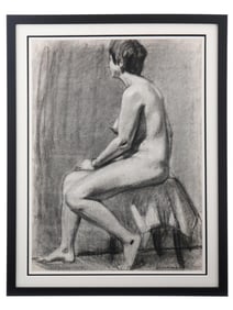 RUSSIAN NUDE STUDY PAINTING BY GRIGORY GLUCKMANN