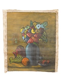 INDIAN STILL LIFE OIL PAINTING SIGNED KRISHNA ARA