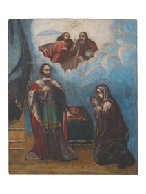 ANTIQUE 19TH C RUSSIAN ICON OF ALEXANDER NEVSKY