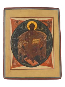 ANTIQUE RUSSIAN ORTHODOX ICON CHRIST IN MAJESTY