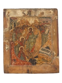 17TH C RUSSIAN ORTHODOX ICON RESURRECTION OF JESUS