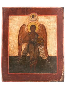 ANTIQUE 17TH C RUSSIAN ICON OF JOHN THE BAPTIST