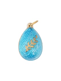 RUSSIAN SILVER GUILLOCHE ENAMEL EASTER EGG PENDANT