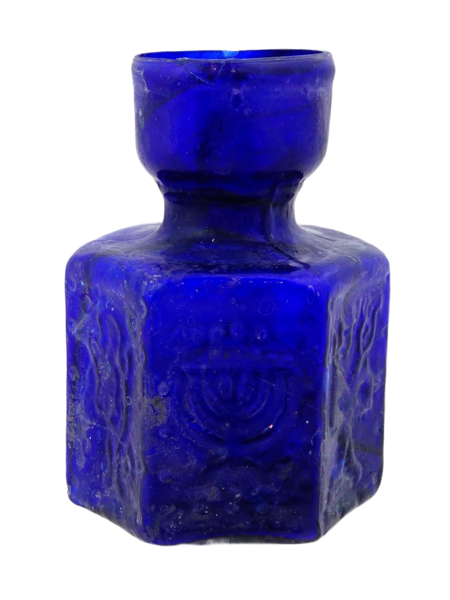 ANTIQUE 17TH C JUDAICA GLASS MEDICINE BOTTLE (1 of 8)