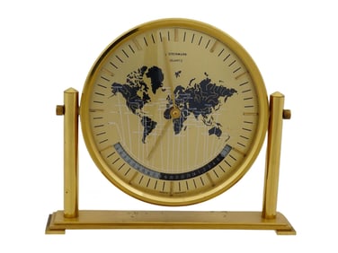 GERMAN BRASS TABLE CLOCK BY HEINRICH MOLLER F KIENZLE