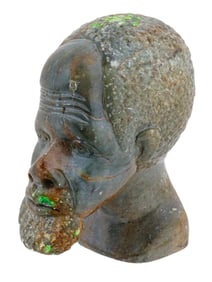 AFRICAN SHONA STONE MALE HEAD BUST BY PETER MANDALA