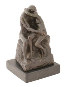 KISS TERRACOTTA FIGURE BY BARBEDIENNE AFTER RODIN