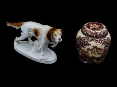 GDR SCHEIDIG PORCELAIN FIGURINE AND ENGLISH CERAMIC JUG