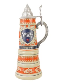 LARGE SAMUEL ADAMS OCTOBERFEST CERAMIC BEER STEIN