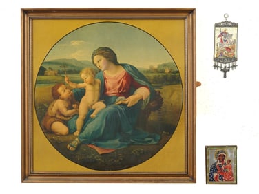 VINTAGE ST. GEORGE TAPESTRY BLACK MADONNA ALBA MADONNA