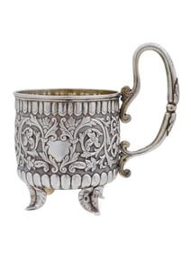 RUSSIAN GILT SILVER TEA GLASS HOLDER