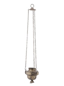 ANTIQUE 19TH C RUSSIAN SILVER ICON CENSER KADILO