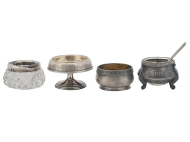 RUSSIAN SILVER AND MELCHIOR ALLOY SALT CELLARS