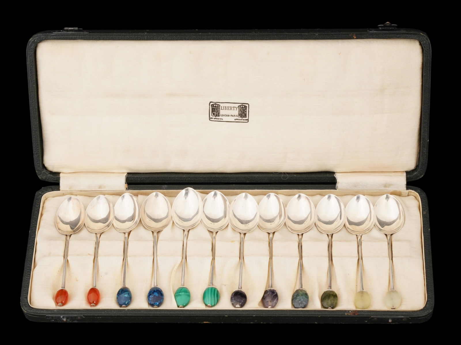 1924 BRITISH LIBERTY CO SILVER COFFEE SPOONS SET IOB (1 of 11)