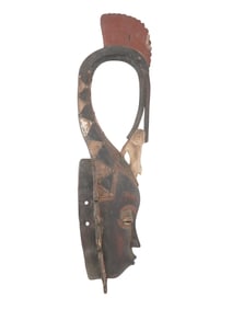 WEST AFRICAN YAURE CARVED WOOD MASK FROM IVORY COAST