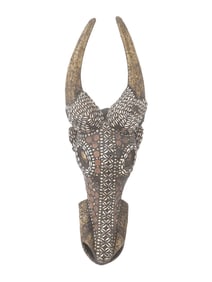 AFRICAN HAND CARVED WOODEN BAMILEKE MASK FROM CAMEROON