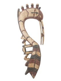 WEST AFRICAN GUINEA CARVED WOOD BAGA BIRD FIGURE