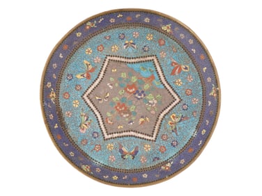 ANTIQUE JAPANESE MEIJI CLOISONNE ENAMEL PLATE