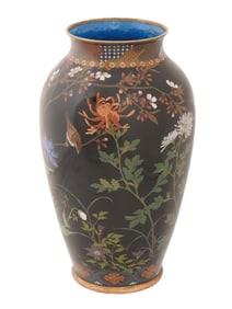 ANTIQUE JAPANESE MEIJI CLOISONNE ENAMEL VASE