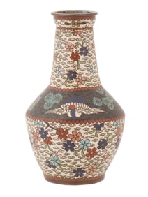 ANTIQUE JAPANESE MEIJI ERA CLOISONNE ENAMEL VASE