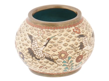 ANTIQUE JAPANESE MEIJI ERA CLOISONNE ENAMEL VASE