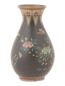 ANTIQUE JAPANESE MEIJI ERA CLOISONNE ENAMEL VASE