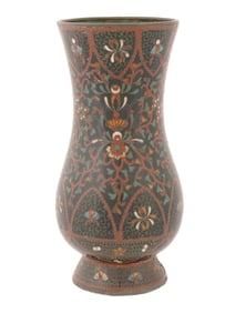 ANTIQUE CHINESE CLOISONNE ENAMEL VASE W FLORAL MOTIFS