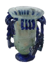 ANCIENT ROMAN CUT GLASS CANTHARUS GOBLET CUP