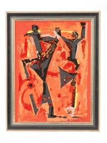 MARINO MARINI MODERNIST ITALIAN SERIGRAPH FRAMED