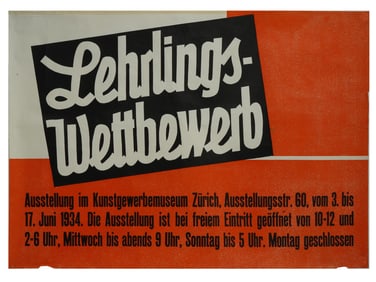 VINTAGE SWISS MUSEUM POSTER FOR APPRENTICE COMPETITION