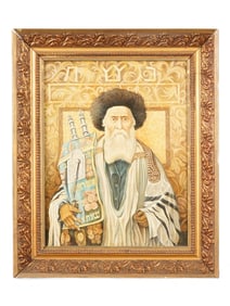 JUDAICA OIL PORTRAIT PAINTING AFTER ISIDOR KAUFMANN