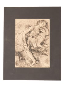 FRENCH PAINTING SIGNED EDGAR DEGAS BALLET DANCER