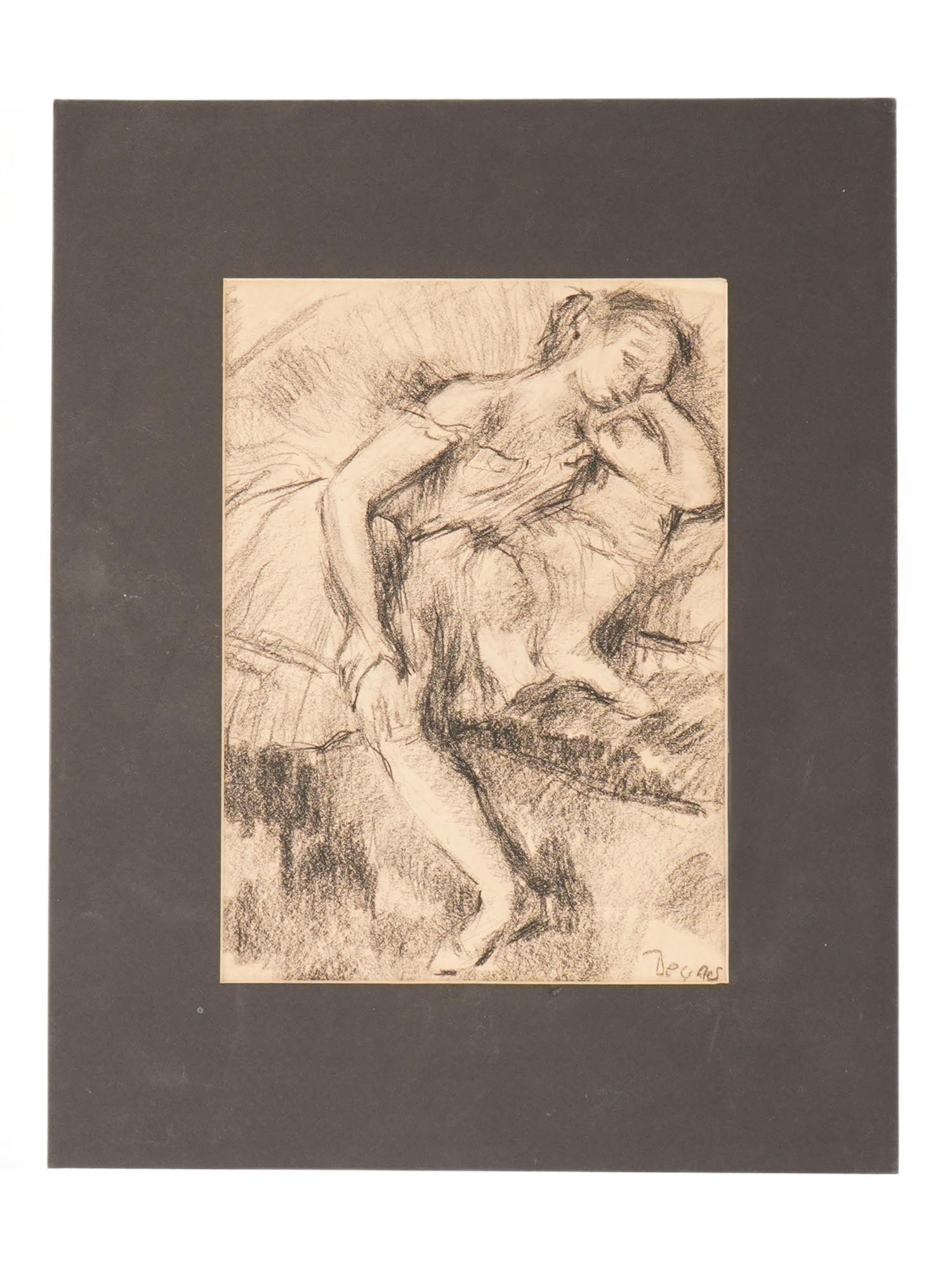 FRENCH PAINTING SIGNED EDGAR DEGAS BALLET DANCER (1 of 4)