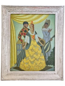 RUSSIAN THEATRE OIL PAINTING BY BORIS MESTCHERSKY