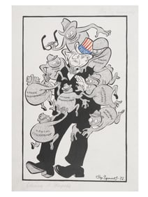 RUSSIAN ILLUSTRATION INK PAINTING BY BORIS EFIMOV