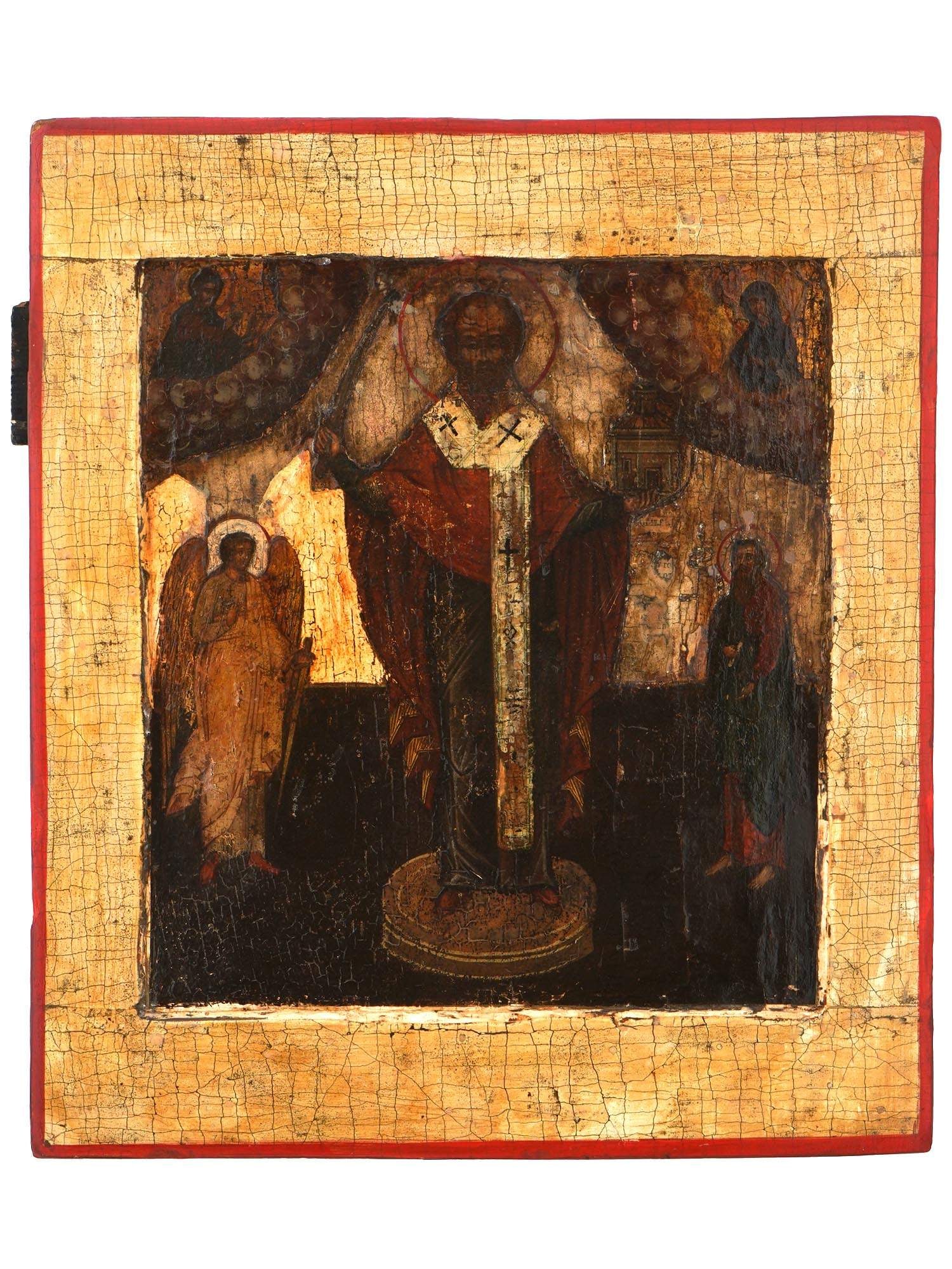 ANTIQUE 17TH CENTURY RUSSIAN ICON OF SAINT NICHOLAS (1 of 6)