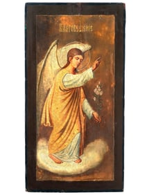 ANTIQUE RUSSIAN ORTHODOX ICON OF ARCHANGEL GABRIEL