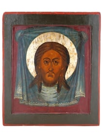 ANTIQUE 17TH C RUSSIAN ICON SAVIOR NOT MADE BY HANDS