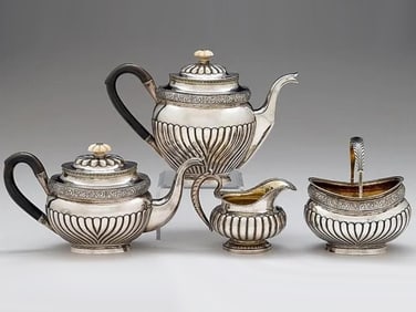 19C ANTIQUE RUSSIAN SILVER TEA COFFEE SET SPER 1832