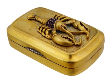 RUSSIAN GILT SILVER SILVER RUBY DIAMOND PILL BOX