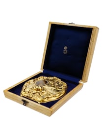 MINIATURE RUSSIAN ROCOCO GILT SILVER PICTURE FRAME