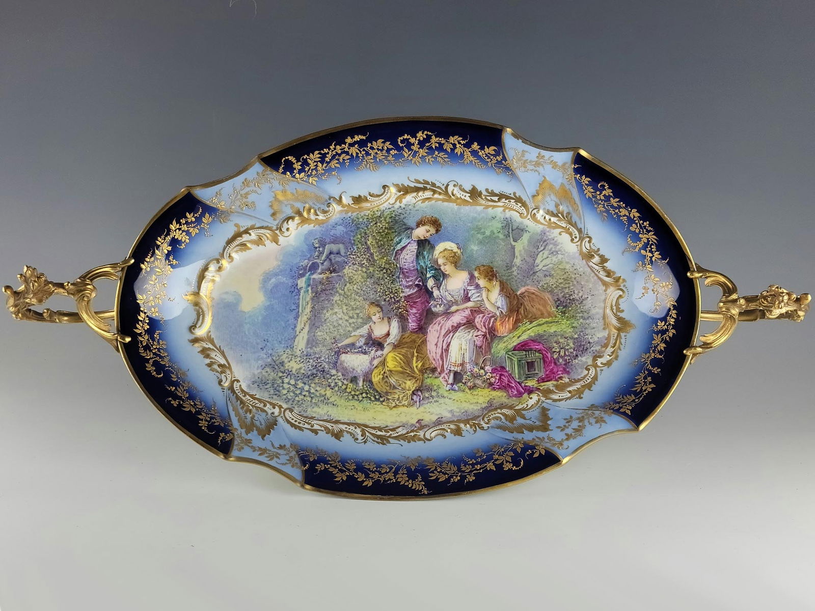 LARGE 19TH C FRENCH SEVRES PORCELAIN CENTERPIECE (1 of 11)