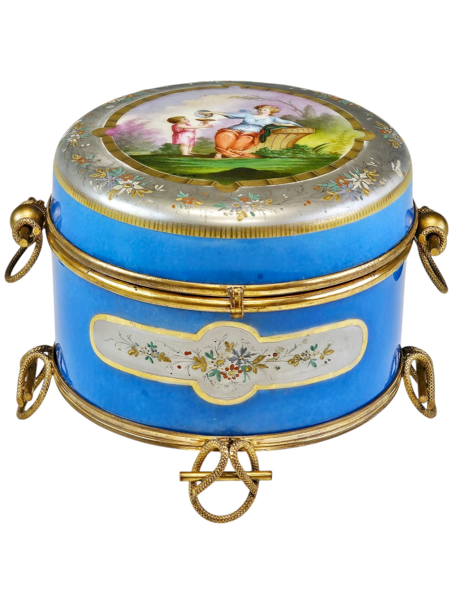 ANTIQUE FRENCH SEVRES PORCELAIN BRONZE MOUNTED BOX (1 of 7)